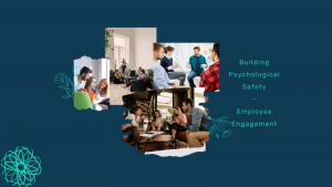 A montage of images showing teams working together in an office environment